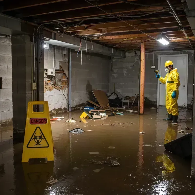 Flooded Basement Electrical Hazard in Woodford County, KY Property