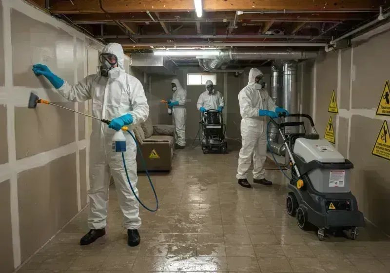 Basement Moisture Removal and Structural Drying process in Woodford County, KY